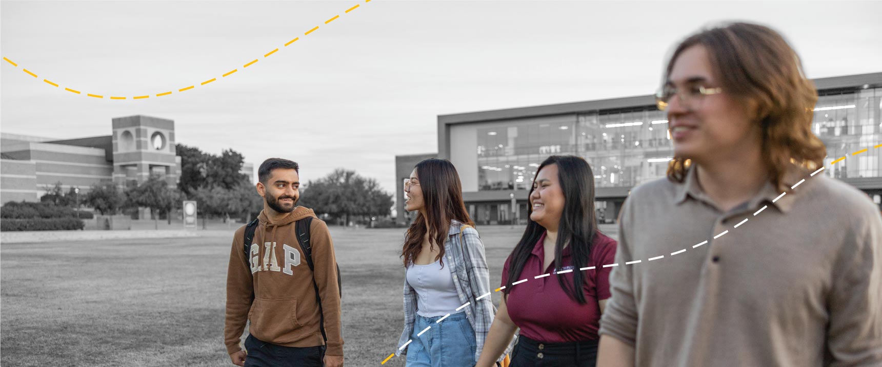 students walking