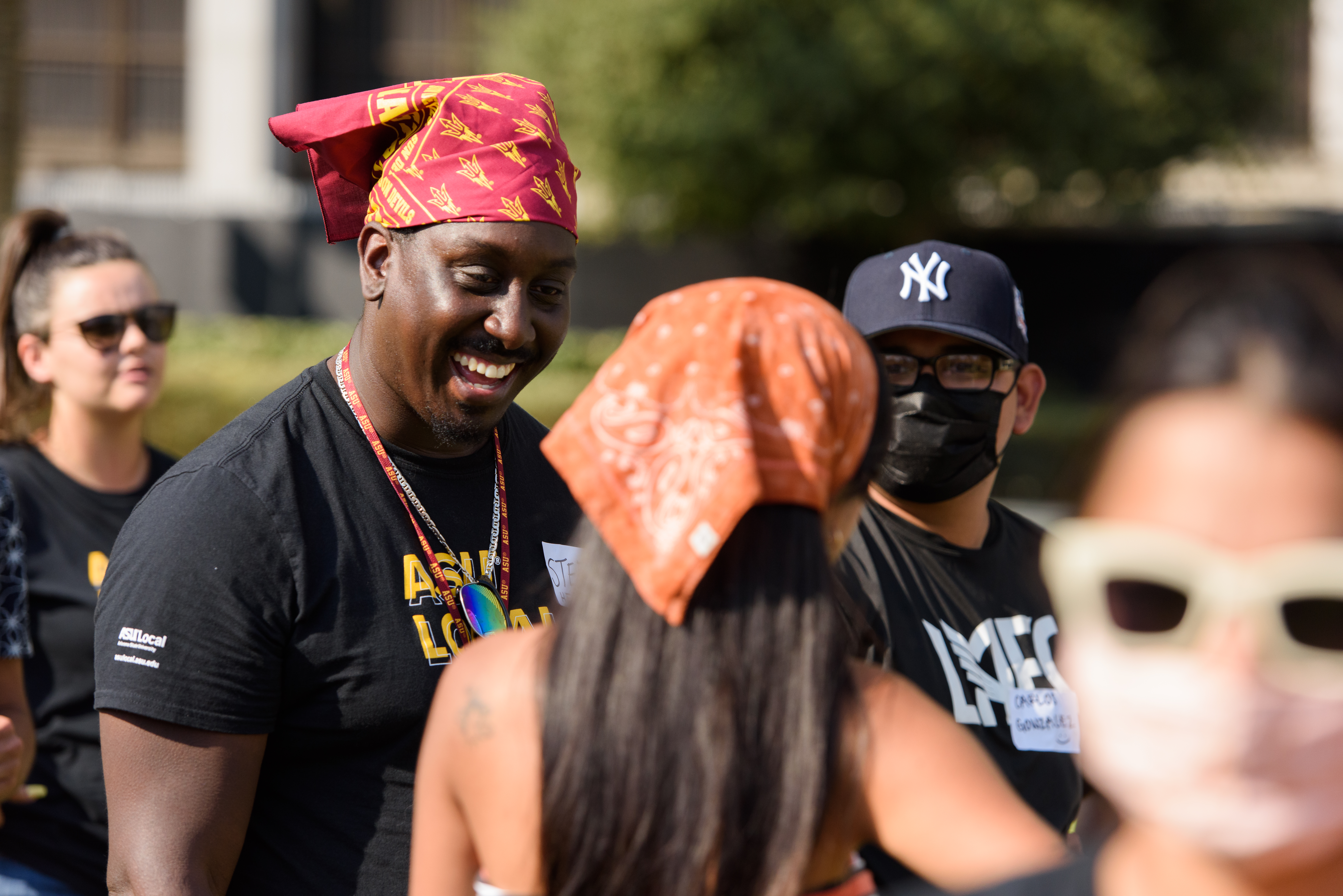 Student laughing at event