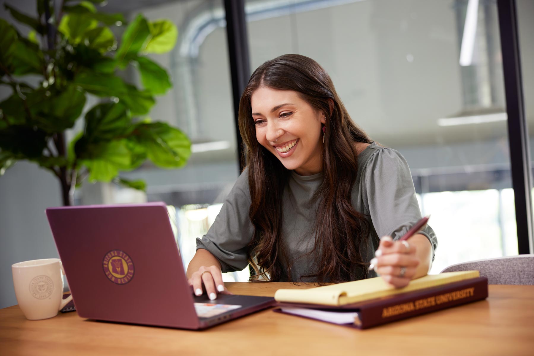 student at laptop