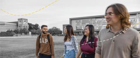 students walking