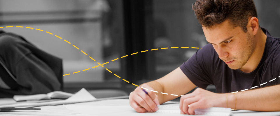 student studying
